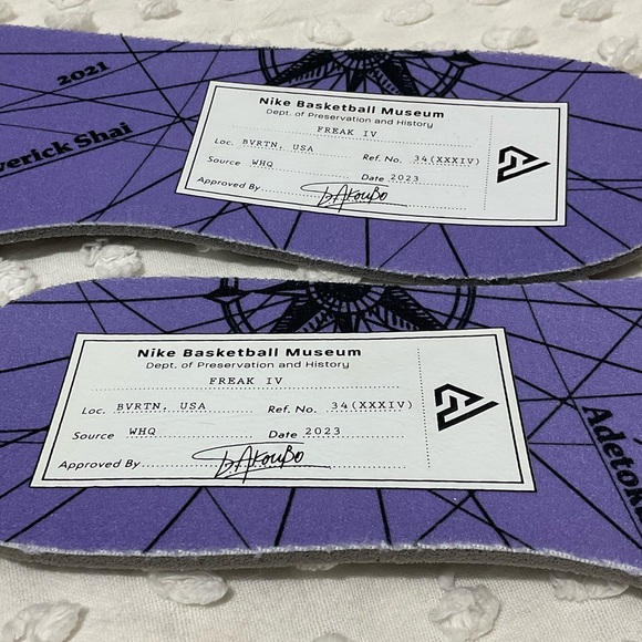 Nike Zoom Freak 4 INSOLES 13 Shoe Insoles ONLY Basketball Museum - Picture 2 of 4